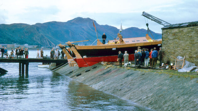 A boat being launched