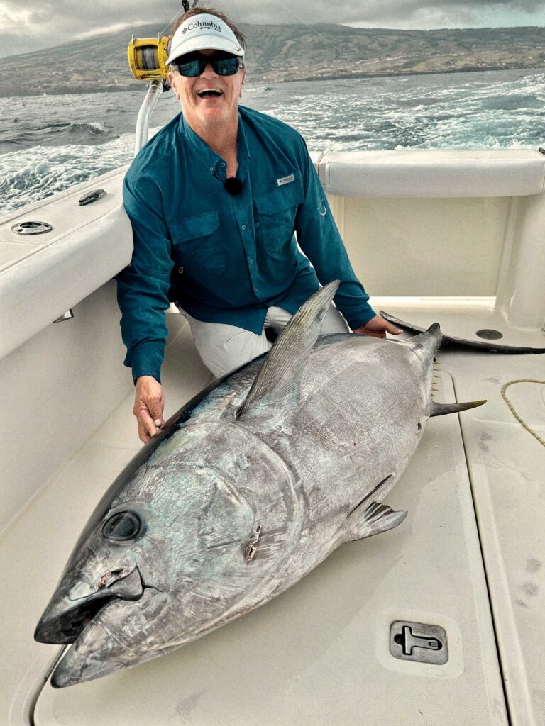 Large tuna on the boat