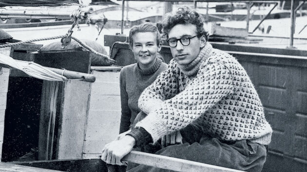 James Wharram and Ruth Wharram on a boat